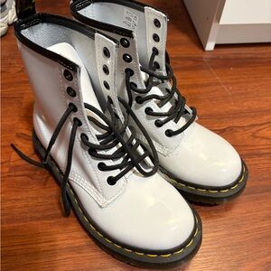 Dr. Martens White Lace Up Boots